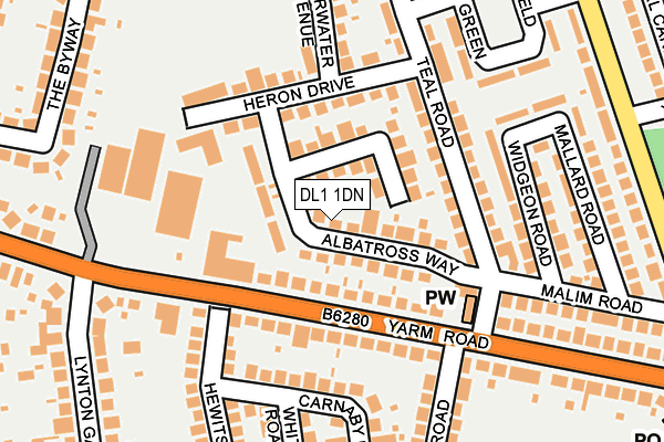 DL1 1DN map - OS OpenMap – Local (Ordnance Survey)