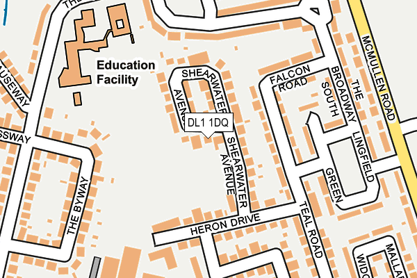 DL1 1DQ map - OS OpenMap – Local (Ordnance Survey)