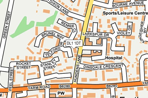 DL1 1DT map - OS OpenMap – Local (Ordnance Survey)