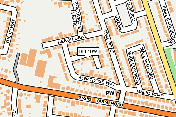 DL1 1DW map - OS OpenMap – Local (Ordnance Survey)