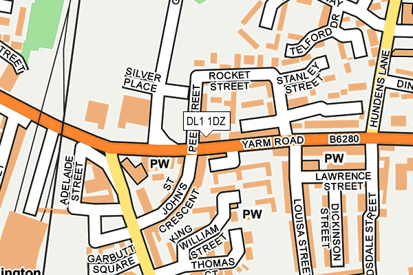 DL1 1DZ map - OS OpenMap – Local (Ordnance Survey)