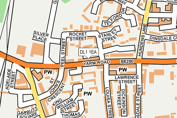 DL1 1EA map - OS OpenMap – Local (Ordnance Survey)