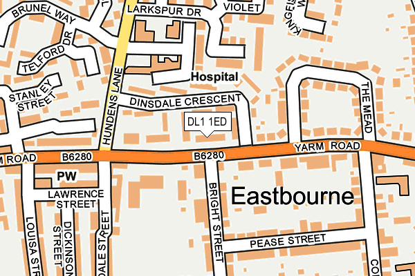 DL1 1ED map - OS OpenMap – Local (Ordnance Survey)