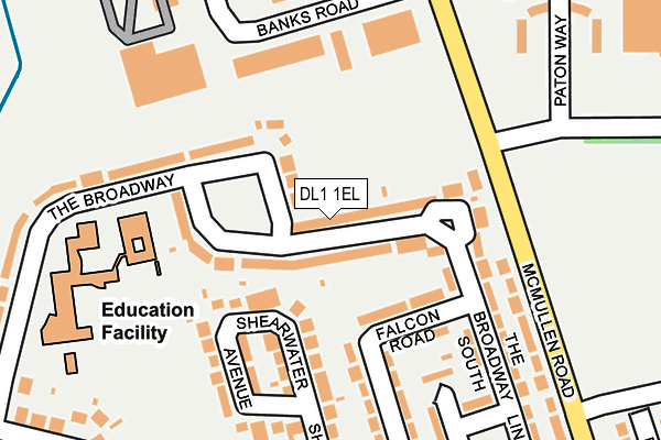 DL1 1EL map - OS OpenMap – Local (Ordnance Survey)