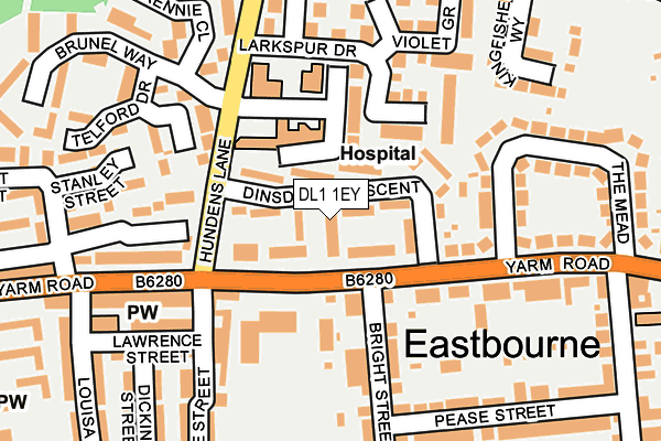 DL1 1EY map - OS OpenMap – Local (Ordnance Survey)