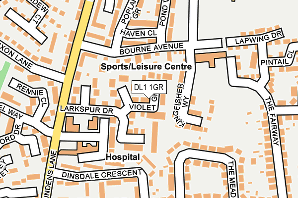DL1 1GR map - OS OpenMap – Local (Ordnance Survey)