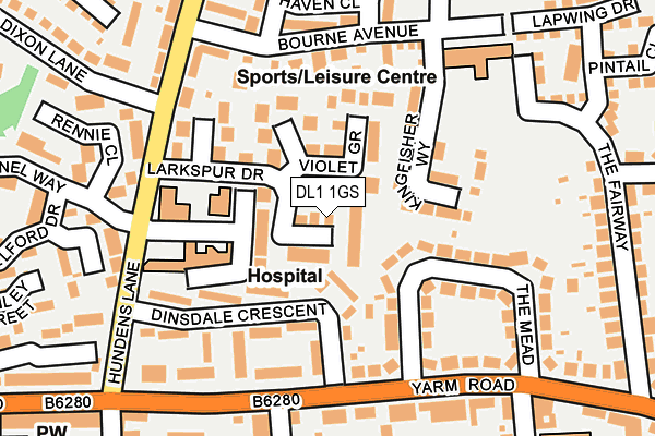 DL1 1GS map - OS OpenMap – Local (Ordnance Survey)