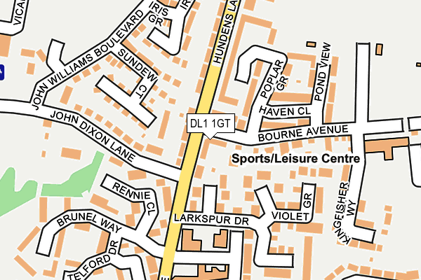 DL1 1GT map - OS OpenMap – Local (Ordnance Survey)