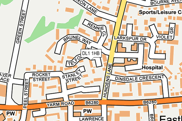 DL1 1HB map - OS OpenMap – Local (Ordnance Survey)