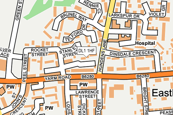 DL1 1HF map - OS OpenMap – Local (Ordnance Survey)