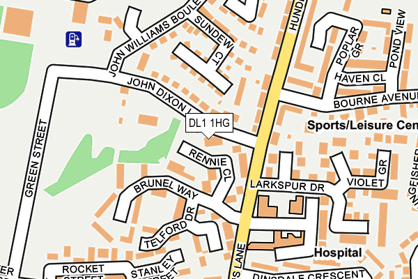 DL1 1HG map - OS OpenMap – Local (Ordnance Survey)