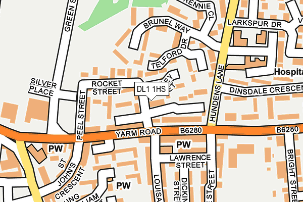 DL1 1HS map - OS OpenMap – Local (Ordnance Survey)