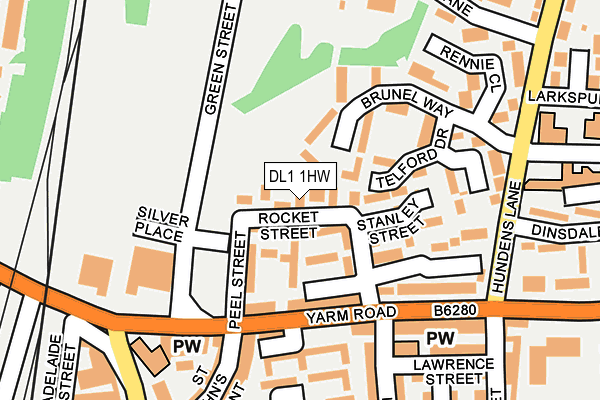DL1 1HW map - OS OpenMap – Local (Ordnance Survey)