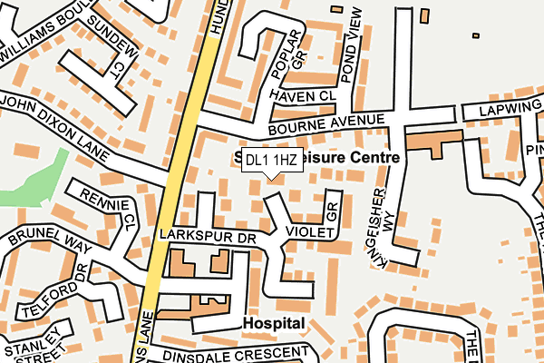 DL1 1HZ map - OS OpenMap – Local (Ordnance Survey)