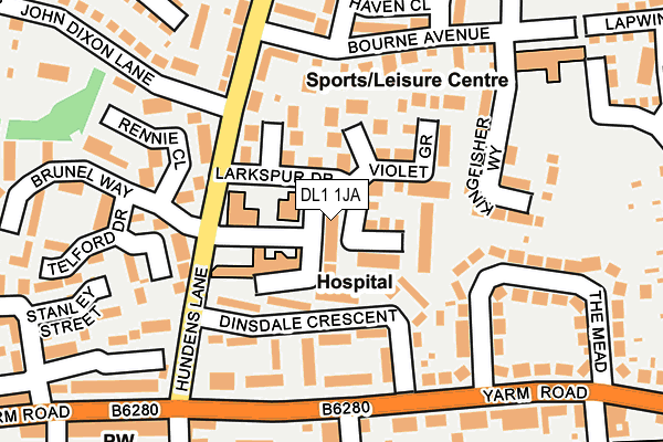 DL1 1JA map - OS OpenMap – Local (Ordnance Survey)