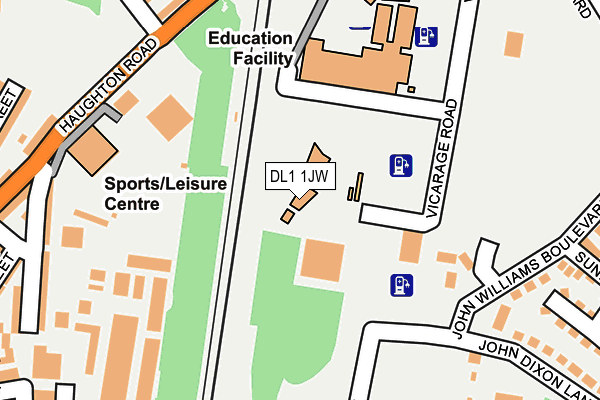 DL1 1JW map - OS OpenMap – Local (Ordnance Survey)