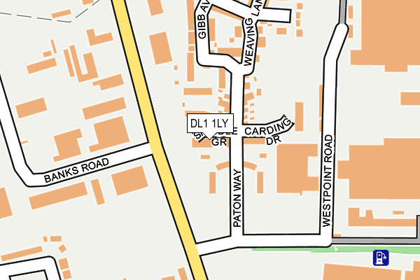 DL1 1LY map - OS OpenMap – Local (Ordnance Survey)