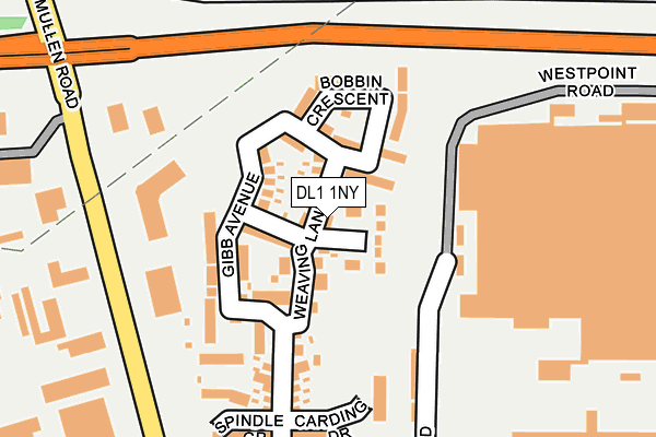 DL1 1NY map - OS OpenMap – Local (Ordnance Survey)