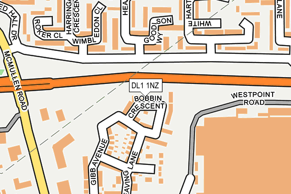 DL1 1NZ map - OS OpenMap – Local (Ordnance Survey)