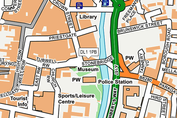 DL1 1PB map - OS OpenMap – Local (Ordnance Survey)