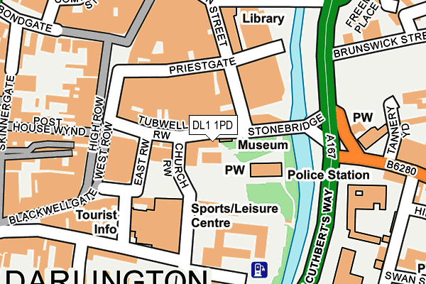 DL1 1PD map - OS OpenMap – Local (Ordnance Survey)