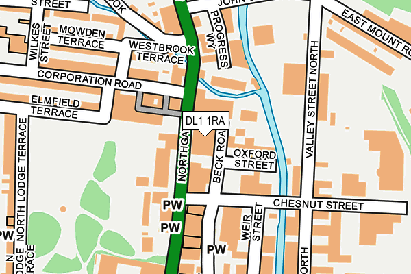 DL1 1RA map - OS OpenMap – Local (Ordnance Survey)
