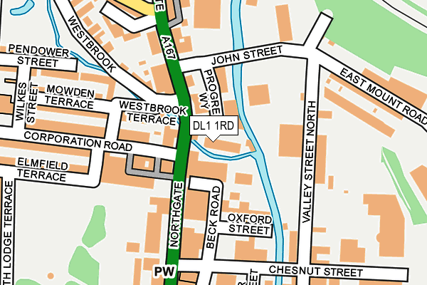 DL1 1RD map - OS OpenMap – Local (Ordnance Survey)