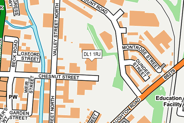 DL1 1RJ map - OS OpenMap – Local (Ordnance Survey)