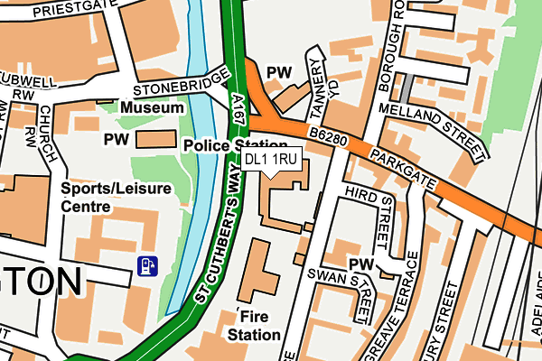 DL1 1RU map - OS OpenMap – Local (Ordnance Survey)