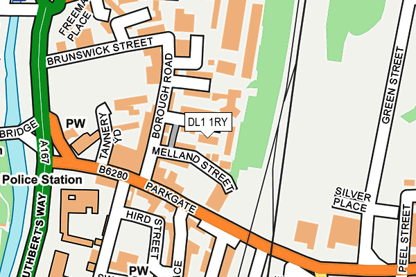 DL1 1RY map - OS OpenMap – Local (Ordnance Survey)