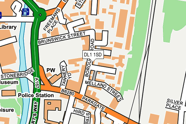 DL1 1SD map - OS OpenMap – Local (Ordnance Survey)