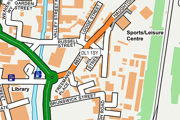 DL1 1SY map - OS OpenMap – Local (Ordnance Survey)