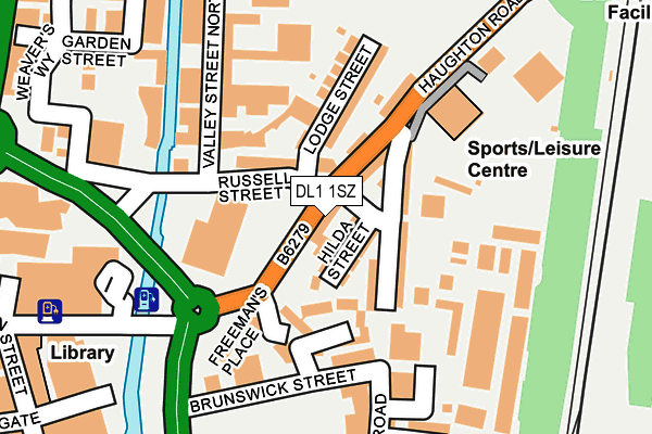 DL1 1SZ map - OS OpenMap – Local (Ordnance Survey)
