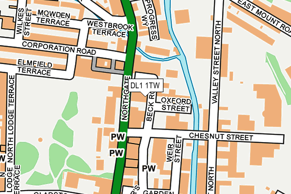 DL1 1TW map - OS OpenMap – Local (Ordnance Survey)