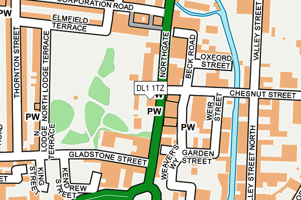 DL1 1TZ map - OS OpenMap – Local (Ordnance Survey)