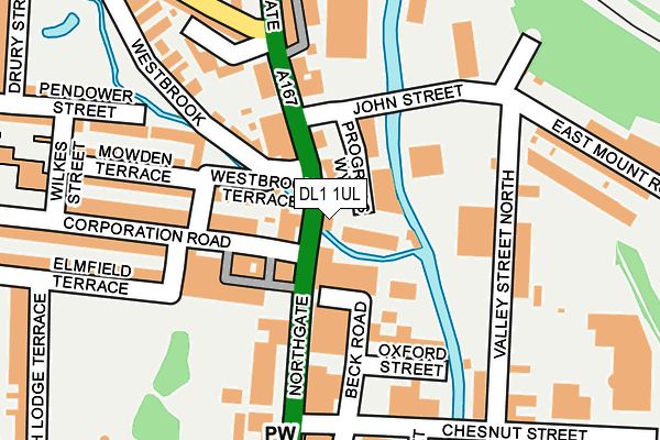 DL1 1UL map - OS OpenMap – Local (Ordnance Survey)