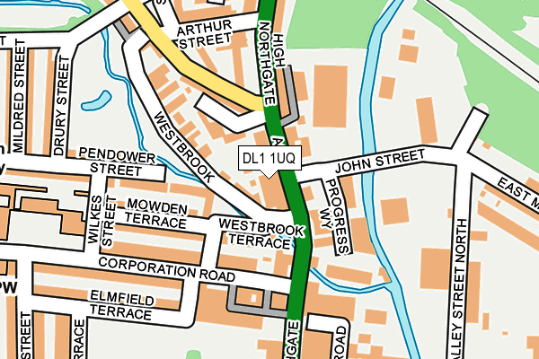 DL1 1UQ map - OS OpenMap – Local (Ordnance Survey)