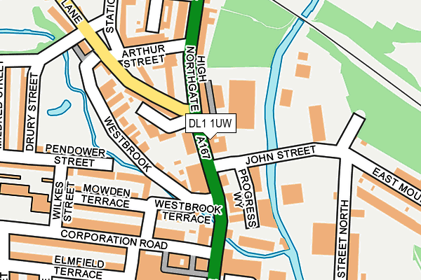 DL1 1UW map - OS OpenMap – Local (Ordnance Survey)