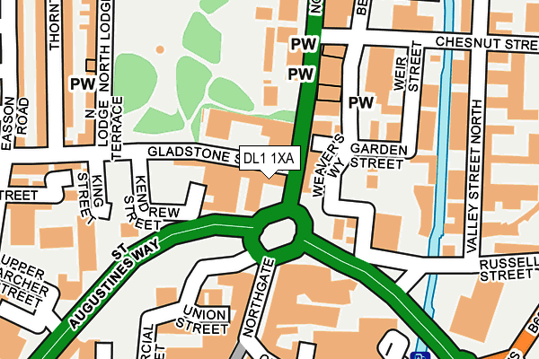 DL1 1XA map - OS OpenMap – Local (Ordnance Survey)