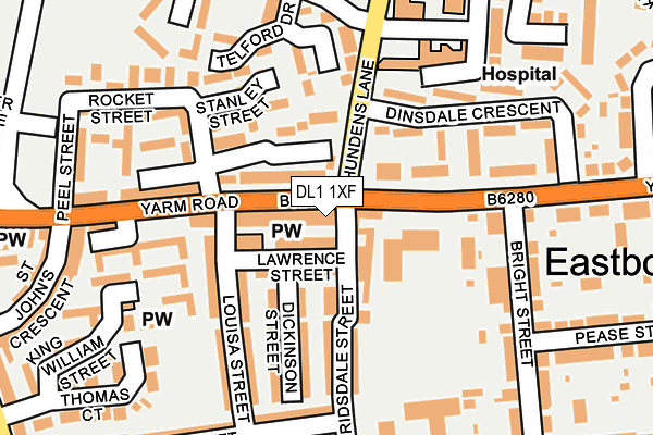 DL1 1XF map - OS OpenMap – Local (Ordnance Survey)