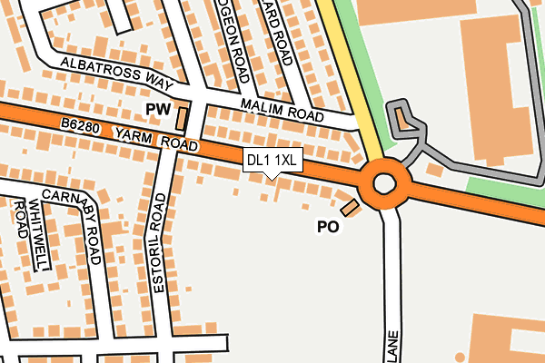 DL1 1XL map - OS OpenMap – Local (Ordnance Survey)