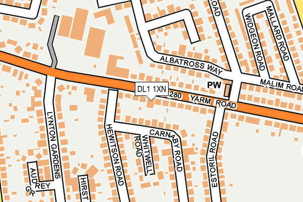 DL1 1XN map - OS OpenMap – Local (Ordnance Survey)
