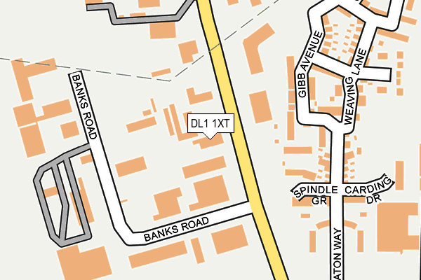 DL1 1XT map - OS OpenMap – Local (Ordnance Survey)