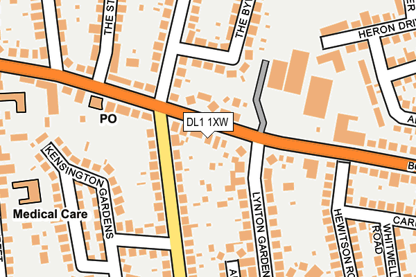 DL1 1XW map - OS OpenMap – Local (Ordnance Survey)