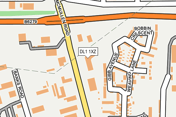 DL1 1XZ map - OS OpenMap – Local (Ordnance Survey)