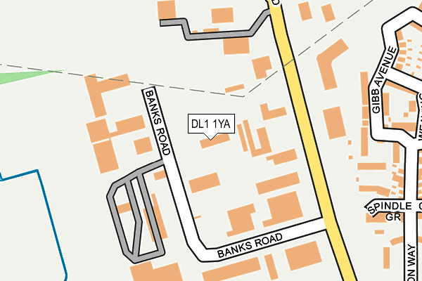 DL1 1YA map - OS OpenMap – Local (Ordnance Survey)