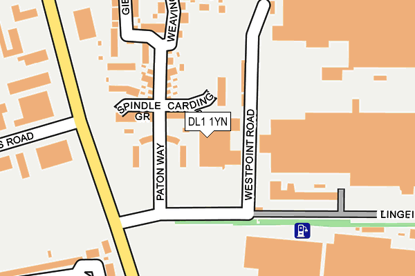 DL1 1YN map - OS OpenMap – Local (Ordnance Survey)