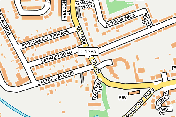 DL1 2AA map - OS OpenMap – Local (Ordnance Survey)