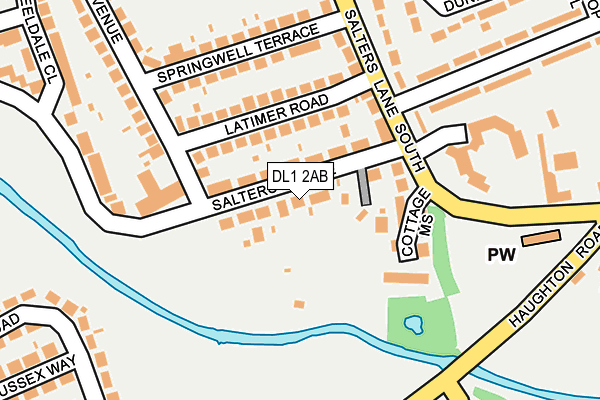DL1 2AB map - OS OpenMap – Local (Ordnance Survey)