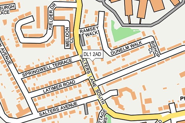 DL1 2AD map - OS OpenMap – Local (Ordnance Survey)